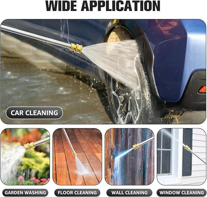 Sealegend Pressure Washer Extension Wand, 17 Inch Power Washer Lance, 2 Packs Stainless Steel with 1/4" Quick Connect, 4000 PSI - NeatNest