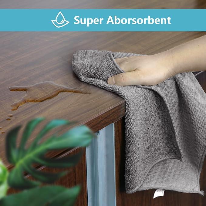 HOMEXCEL Grey Microfiber Cleaning Cloth,150 Pack Cleaning Rags, Cleaning Towels,11.5"X11.5" Shop Towels - NeatNest