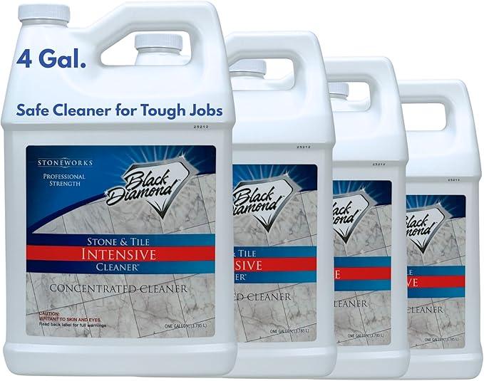 Black Diamond Stoneworks Stone & Tile Intensive Cleaner – Professional Deep Cleaner for Marble, Limestone, Travertine, Granite, Slate, Ceramic & Porcelain Tile – Acid-Free Concentrate (4-Gallons) - NeatNest