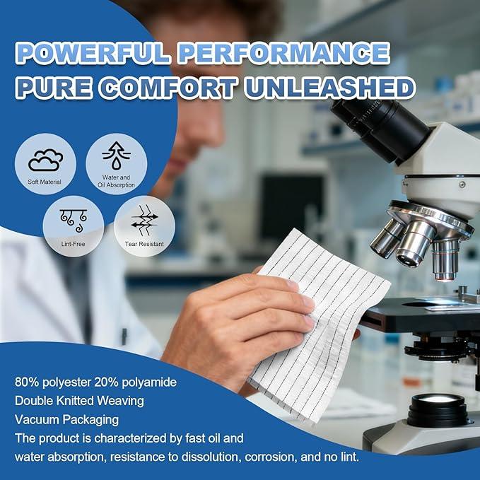 Anti-Static Microfiber Wipes 9"x9"(100 Pcs,Class 100, 200GSM) Lint Free Cloths Reusable Special ESD protection design is suitable for protecting sensitive electronic components and tools - NeatNest