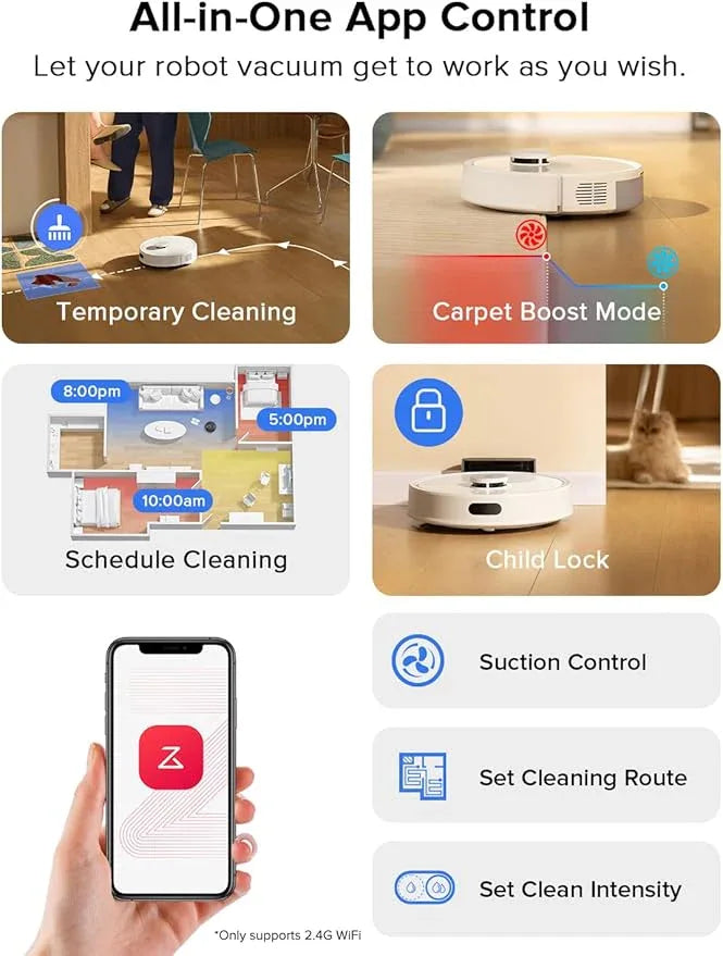 roborock Q7 L5 Robot Vacuum and Mop Combo, 8,000Pa Suction, Upgraded from Q5 Pro, Dual Anti-Tangle System, LiDAR Navigation, No-Go Zones, Self-Charging Robotic Vacuum Cleaner, White - NeatNest