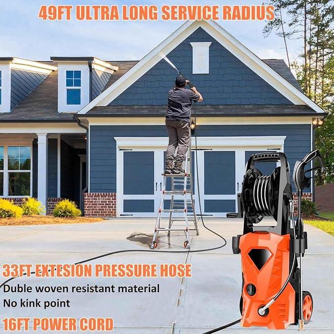 5000PSI Electric Pressure Washer 2025 2.8GPM High Power Washer with 4 Pressure Nozzle and Soap Bottle for Home, Car Washing, Fence Cleaning, Patio (Blue) - NeatNest