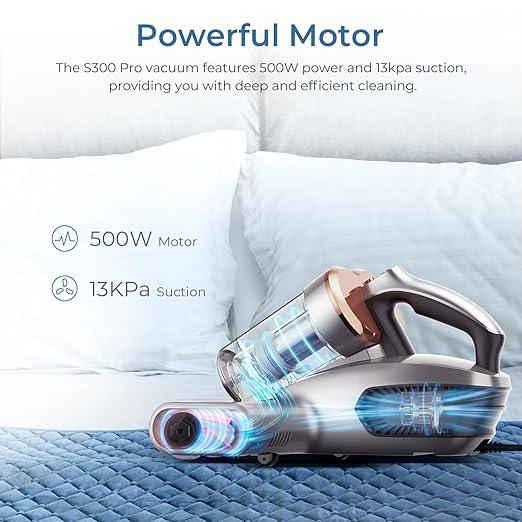 JIGOO S300 PRO Mattress Vacuum Cleaner with UV & Ultrasonic and High Heating,Anti-allergen Powerful Handheld Vacuum for Bed,Sofa - NeatNest
