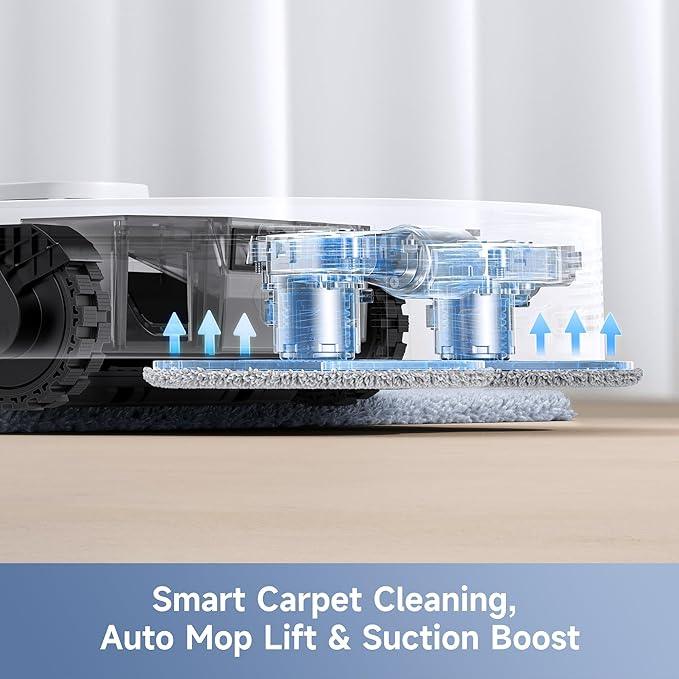 Mova E40 Ultra Robot Vacuum and Mop, 19,000Pa Suction, Extenable & Liftable Mop, All-in-One Station, Auto-Empty, Auto Washing & Hot Air Drying, 360°Obstacle Avoidance, App & Voice Control - NeatNest