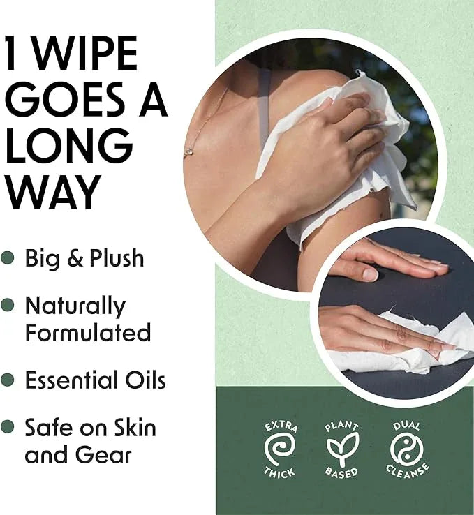 Wipex Gym Cleaning Wipes Bundle - Get (1) 400ct Lemongrass Surface Wipes & (1) 225ct Body Cloths for After Workout, Plant-Based Fitness Equipment Wipes, Clean Surfaces & Mats and Peloton Bike - NeatNest
