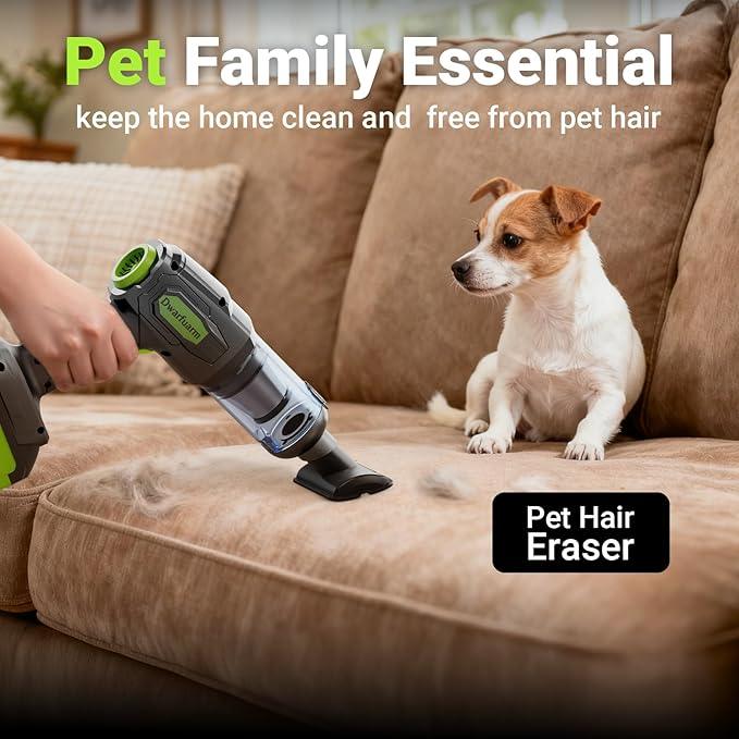 Cordless Car Vacuum Cleaner, 36000PA High Power Suction, 120W Portable Handheld Vacuum with 2×3.0Ah Batteries, Multi-Nozzle Air Duster for Car, Home, Office, Pet Hair - NeatNest