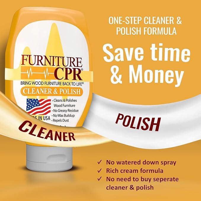 Furniture CPR Wood Furniture Cleaners & Polish 18oz-Cabinet Cleaner for Woods Paneling, Doors, Natural Furniture Polish And Wood Floor Cleaner that Repels Dust, Fingerprints and No Greasy Residue - NeatNest