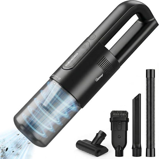 Handheld Vacuum Cordless, 5-in-1 Car Vacuum Portable Cordless 30 Mins Rapid Rechargeable Hand Vacuum Brushless Motor 19000Pa Strong Suction, Dust Busters for Car Home with 4 Nozzles, Black - NeatNest