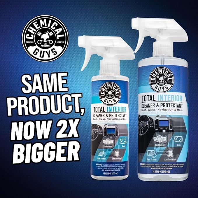 Chemical Guys Total Interior Cleaner & Protectant – Chemical Guys Interior Cleaner, Cleans & Protects Leather, Vinyl, Plastic, Rubber, Glass with a Streak-Free Finish — Cars, Trucks, SUVs, RVs, 32 oz - NeatNest