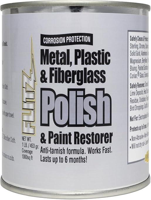 Flitz Multi-Purpose Metal Polish Paste - 1lb Can of USA-Made Chrome Polish - Works on Stainless Steel, Aluminum, Plastic, Jewelry and Cars - Non-Abrasive Cleaner & Rust Remover (1 Pack) - NeatNest