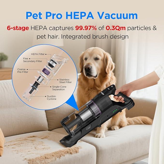 Candy Cordless Vacuum Cleaner,45Mins Vacuum Cleaners for Home,Stick Strong Suction Vacuum,Self-Standing,Removeable Battery,Anti-tangle,One Click Clean,Handheld for Pet Hair,Hardwood Floors,Carpets,Car - NeatNest