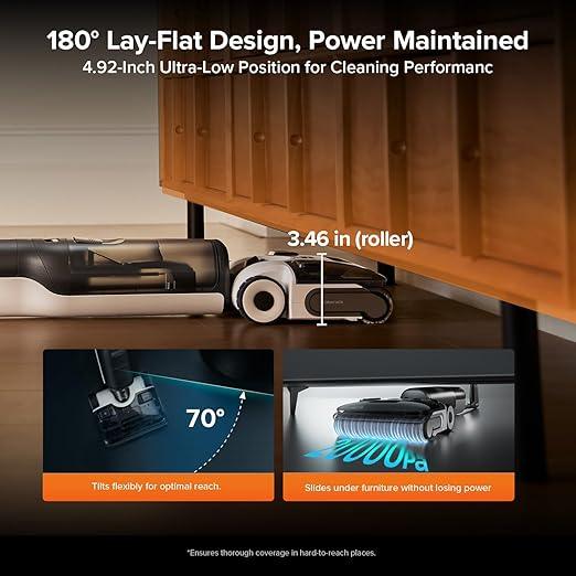 roborock F25 ALT Vacuum Mop, Wet Dry Vacuum Cleaner, Cordless Hard Floor Cleaner Machine with AI Assistant Wheels, 180° Lie-Flat, 194°F Hot Air Flash Drying & Self Cleaning Electric Mop - NeatNest