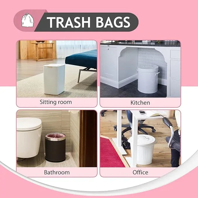 Teivio 2 Gallon 180 Counts Strong Trash Bags Garbage Bags, Bathroom Trash Can Bin Liners, Plastic Bags for home office kitchen, Pink - NeatNest
