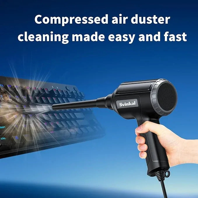 Electric Air Duster, 500W High Power with 40000RPM, Stepless Speed, 6oz Blowing Power, Ideal Canned Air Replacement for Cleaning Keyboards, Electronics, PC, and More - NeatNest