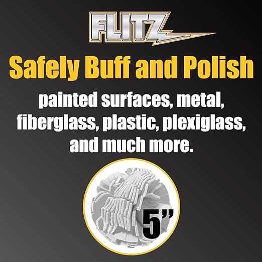 Flitz Car Buffing Kit (Basic) - USA-Made Car Care Kits for Vehicles - Includes 1lb Polish, 5" Buff Ball & 4 Microfiber Cleaning Cloths - Car Polishers and Buffers Kit to Remove Rust, Oxidation, & More - NeatNest