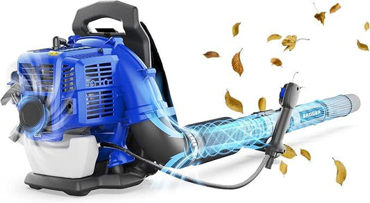 WILD BADGER POWER Leaf Blower Backpack, 43cc Gas Powered Strong Air Flow , Light Weight 17.4 lbs, Ideal for Leaf, Sand, Gravel, Snow, Yard and Driveway - NeatNest