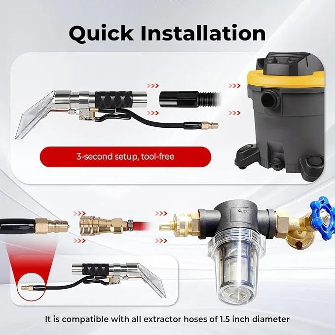 Shop Vac Extractor Kit, Better Extractor Hose Kit for Carpet & Upholstery Cleaning in Home and Auto, with Wand, Hose & Adapter - NeatNest