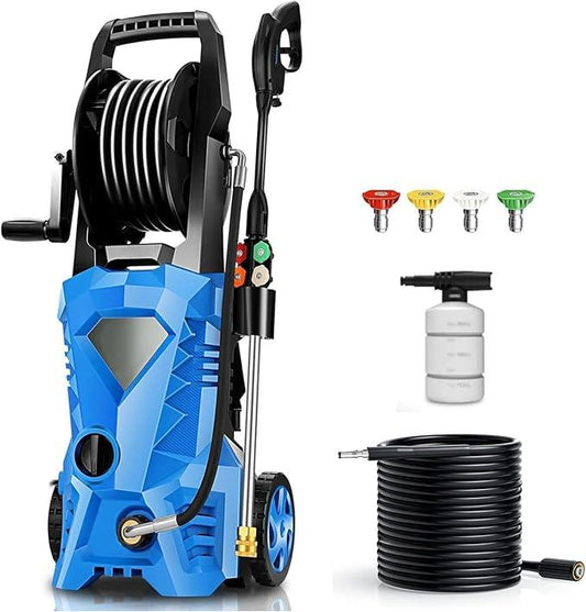 5000PSI Electric Pressure Washer 2025 2.8GPM High Power Washer with 4 Pressure Nozzle and Soap Bottle for Home, Car Washing, Fence Cleaning, Patio (Blue) - NeatNest