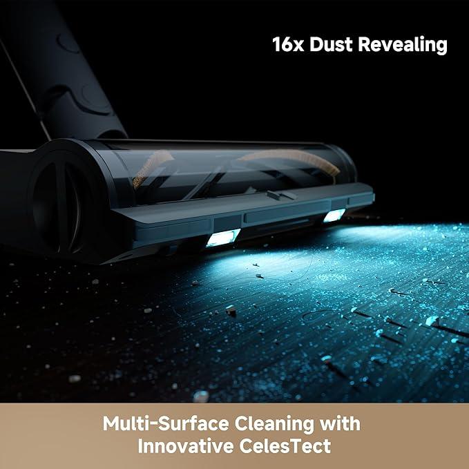 DREAME Cordless Stick Vacuum R20 Pure, 150AW Powerful Suction, Celeste LED Illumination, Anti-Tangle, Hard Floor & Carpet Cleaning, Up to 90Min Runtime, LED Screen, Lightweight, Versatile Attachments - NeatNest