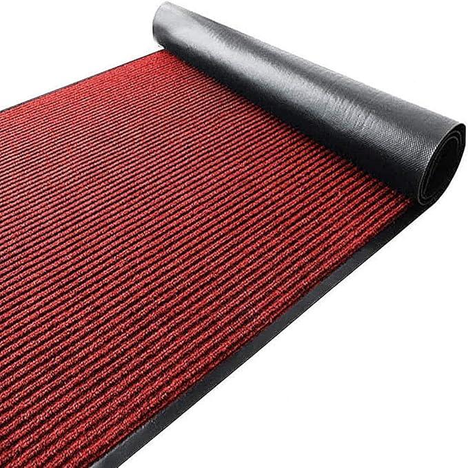 TANYOYO 3' X 10' Commercial Grade Door Floor Mat Brush Step Entrance Mat Vinyl Backed Utility Doormat Heavy Duty Floor Rugs Commercial Outdoor Carpet Indoor Outdoor Entrance Mat， red - NeatNest