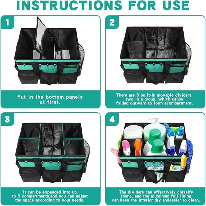 Wearable Cleaning Caddy Bag,WithDetachable Divider cleaning bags for housekeepers, With Adjustable Shoulder Strap for Cleaners & Housekeeper - NeatNest