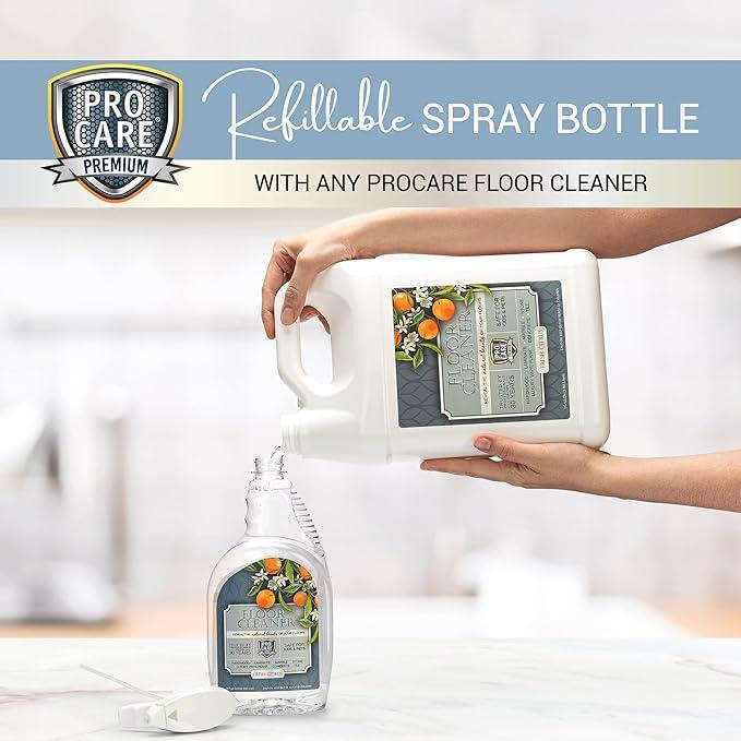 ProCare Citrus Floor Cleaner (Made in USA) | Tile, Stone, Laminate, Vinyl & Natural Wood Floor Cleaner for Mopping, Floor Cleaning Solution with Citrus Aroma - 32oz / 0.95L Spray Bottle - NeatNest
