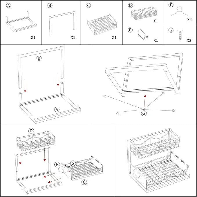Under Sink Organizer - 2 Tier Pull Out Cabinet Organizer with Sliding Drawers, Adjustable Metal Storage Shelf for Kitchen & Bathroom, Space Saving Storage Solution (White, 1-Pack) - NeatNest
