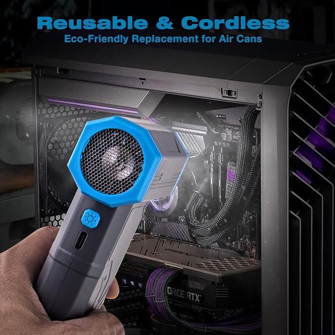 Compressed Air Duster, Hausmeister Airflex Mini - 120,000 RPM Electric Air Duster, Reusable Cordless Blower Replaces Canned Air for Keyboard, PC, Car, Electronics Cleaning - NeatNest