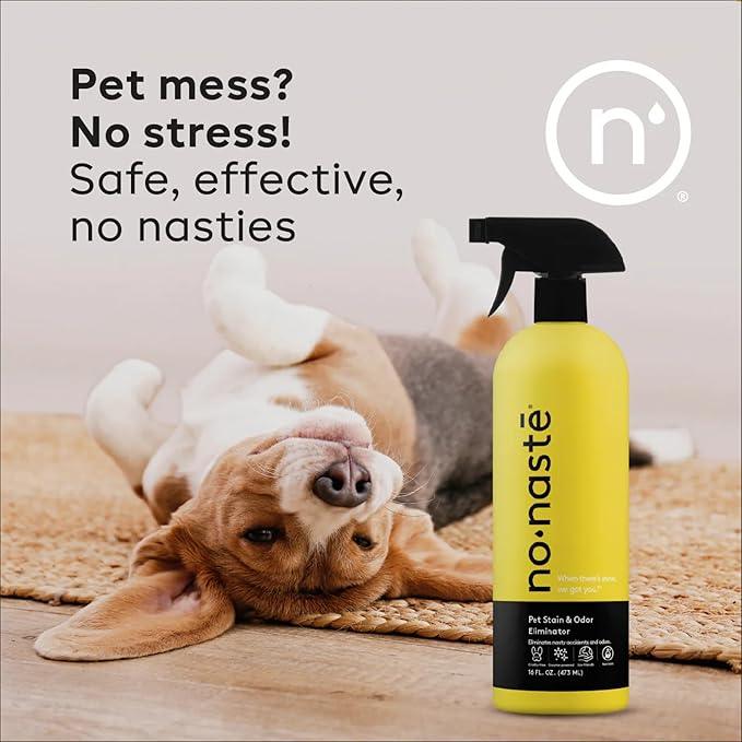 Nonaste Pet Stain & Odor Eliminator Spray (16 Oz, Pack of 1) – Enzyme Cleaner Spray for Dogs & Cat Messes, Works on Carpets & Upholstery | Pet & Kid Safe, Urine Odor Stain Remover, Light Fresh Scent - NeatNest