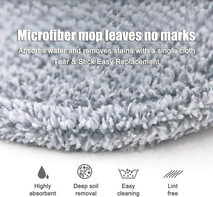 KZKR Spin Mop and Bucket Set with 2 Replaceable Microfiber Mop Pads with Self Separation Dirty and Clean Water System, Self Wringing 360° Rotating Square Mop Head for Hardwood Tile Marble Floors - NeatNest