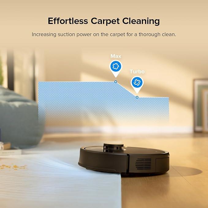 roborock Q7 M5+ Robot Vacuum and Mop, Upgraded from Q5 Max+, Up to 7-9 Weeks Self-Empty, 10000Pa Suction, Dual Anti-Tangle System for Pet Hair & Carpet, PreciSense LiDAR Navigation, App Control, Black - NeatNest