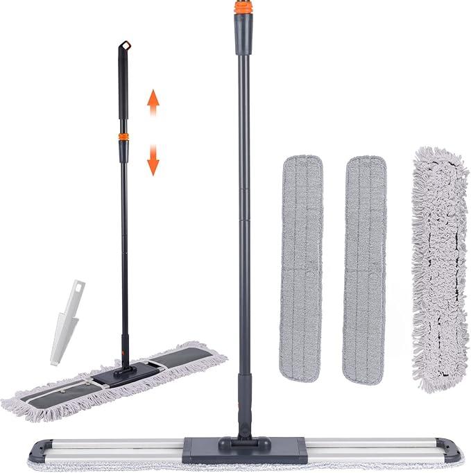 36" Large Wrestling mat mop Commercial Dust Mops for Floor Cleaning Push mop with Adjustable Handle for Company Hotel Household Cleaning Supplies - NeatNest