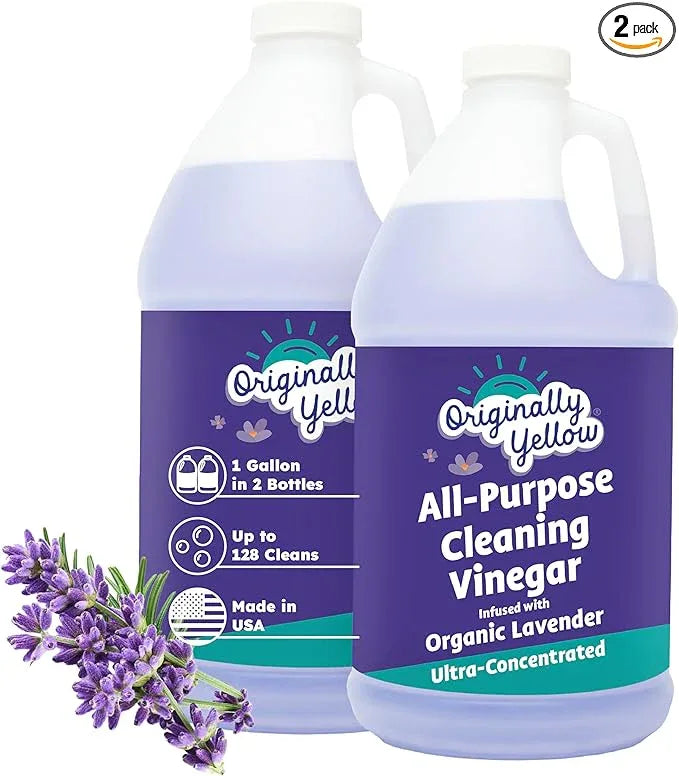 Originally Yellow Lavender White Vinegar For Cleaning Purpose | USA Made All Purpose Cleaner | Use as Glass, Kitchen & Floor Cleaner | Plant Derived Cleaning Vinegar 1 Gallon in 2 pack | 128 Oz - NeatNest