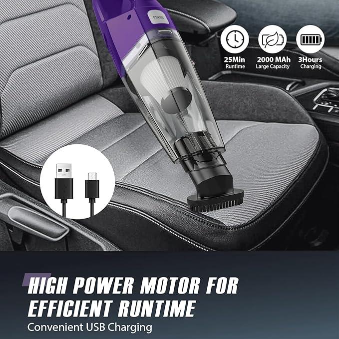 Handheld Vacuum Cordless — 3-in-1 Hand Held Vacuum Rechargeable with 8000Pa Powerful Suction, 1.7 Lbs Lightweight Handheld Vac, 30-Mins Quick Dust Removal for Car, Kitchen & Home - NeatNest