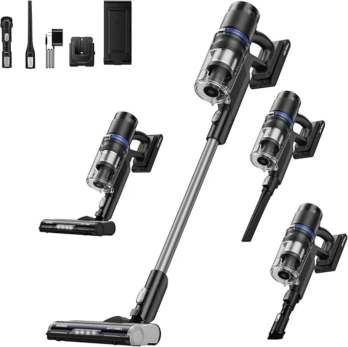 Eureka Cordless Vacuum Cleaner, Anti-Tangle Brushroll, Rechargeable Stick Vacuum, Lightweight for Carpet, Hard Floor, Pet Hair, Black NEC451BL - NeatNest