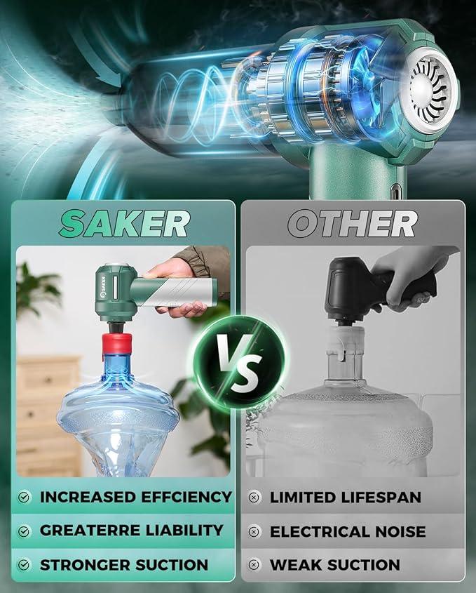 Saker Foldable Handheld Car Vacuum Cleaner Portable Cordless, 17000PA High Power Mini Vacuum Cleaner and Air Duster with Brushless Motor for Home,Cars,Office Cleaning HL133 Olive Green - NeatNest