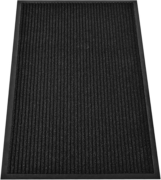 SRDDQLC Door Floor Mat Commercial Grade Large Size Heavy Duty Tough Entry Collection Slip Skid Entrance Mat with Rubber Backing Low Profile (Black, 4x6FT) - NeatNest