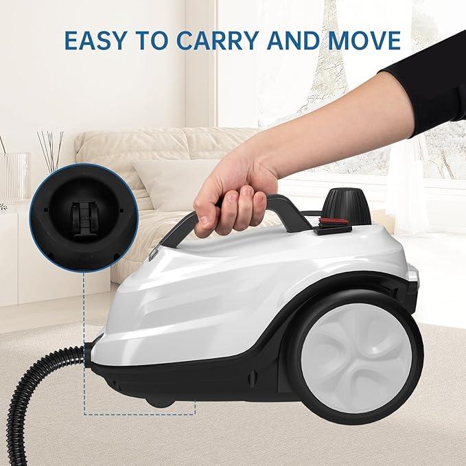 Steam Cleaner, Powerful Heavy Duty Canister Steamer with 34 Accessories, Steam Mop with 16.4 Ft Extra-Long Power Cord for Home Floor Cleaning, Grout, Upholstery, Car Detailing, White - NeatNest