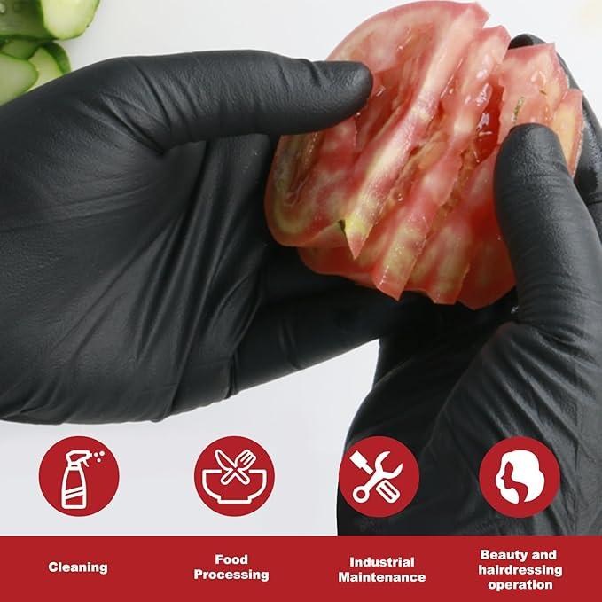 Disposable Gloves Medium, Nitrile and Vinyl Blend Latex Free Gloves, 4 Mil,1000 Pc. Food Grade Glove for Cleaning, Food Prep, Hair Dye, Tattoo, Black - NeatNest