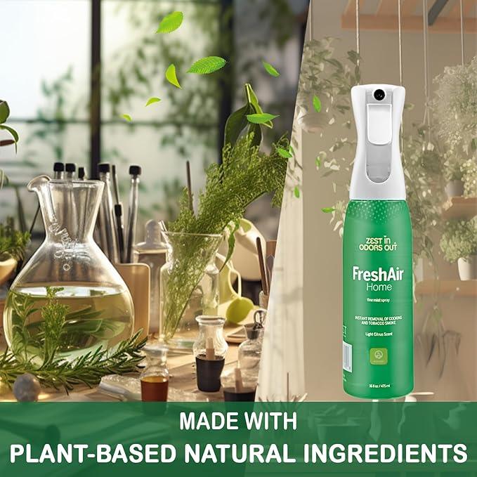 House of Zest FreshAir Home&Pets – Eliminate household odors,from trash,laundry,bathroom/diaper stink,and pet funk.Chemical Free,made with plant-based ingredients, with light citrus scent.2pk 32fl oz - NeatNest