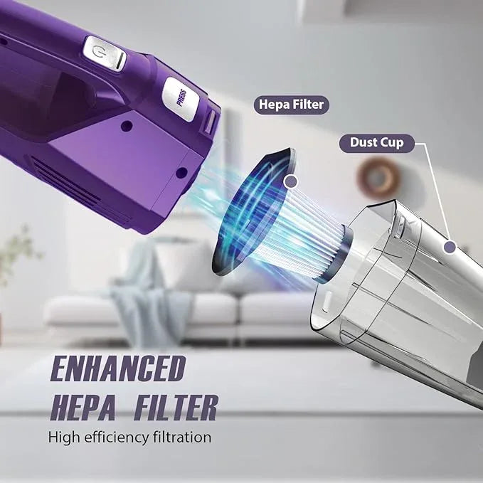 Handheld Vacuum Cordless — 3-in-1 Hand Held Vacuum Rechargeable with 8000Pa Powerful Suction, 1.7 Lbs Lightweight Handheld Vac, 30-Mins Quick Dust Removal for Car, Kitchen & Home - NeatNest