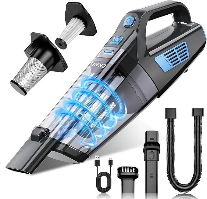 Handheld Vacuum Cordless, 15000PA Strong Suction Hand Held Car Vacuum Cleaner Portable with Multi-Nozzles & Washable Filter, Lightweight Dust Busters Rechargeable for Home, Car, Office, Pets - NeatNest