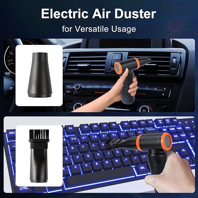 Compressed Air Duster, 300,000RPM Powerful Electric Air Duster, No Canned Air Duster-Replace Compressed Air, 3 Gear Adjustable High-Speed Air Blower for Office, Home,Car, Computer, Keyboard - NeatNest