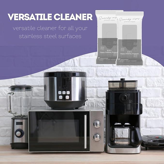 Swanky Stainless Steel Cleaner Wipes - Grime & Grease Remover Kitchen Cleaning Supplies - Clean & Shine, For Stove Top, Refrigerator, Sink, Oven, & Household Appliances - Soft Wipes, 300 Count - NeatNest
