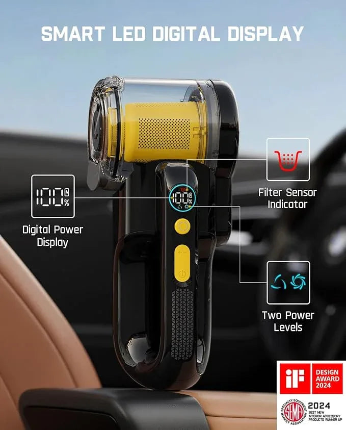 Fanttik Fold V10 APEX Pivot Cordless Car Vacuum, 17000Pa Handheld Vacuum Suction Power, Smart LED Display, Portable for Car Home Pet (Deluxe with Flexible Hose&Pet Brush) - NeatNest