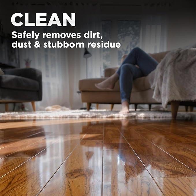 Weiman Hardwood Floor Cleaner and Polish - Cleans Vinyl Tile, Solid, Laminate, Natural Shine, No Residue, Removes Scratches, Leaves Protective Layer, 1 Gallon Mop Soap & 32 Oz Restorer - NeatNest