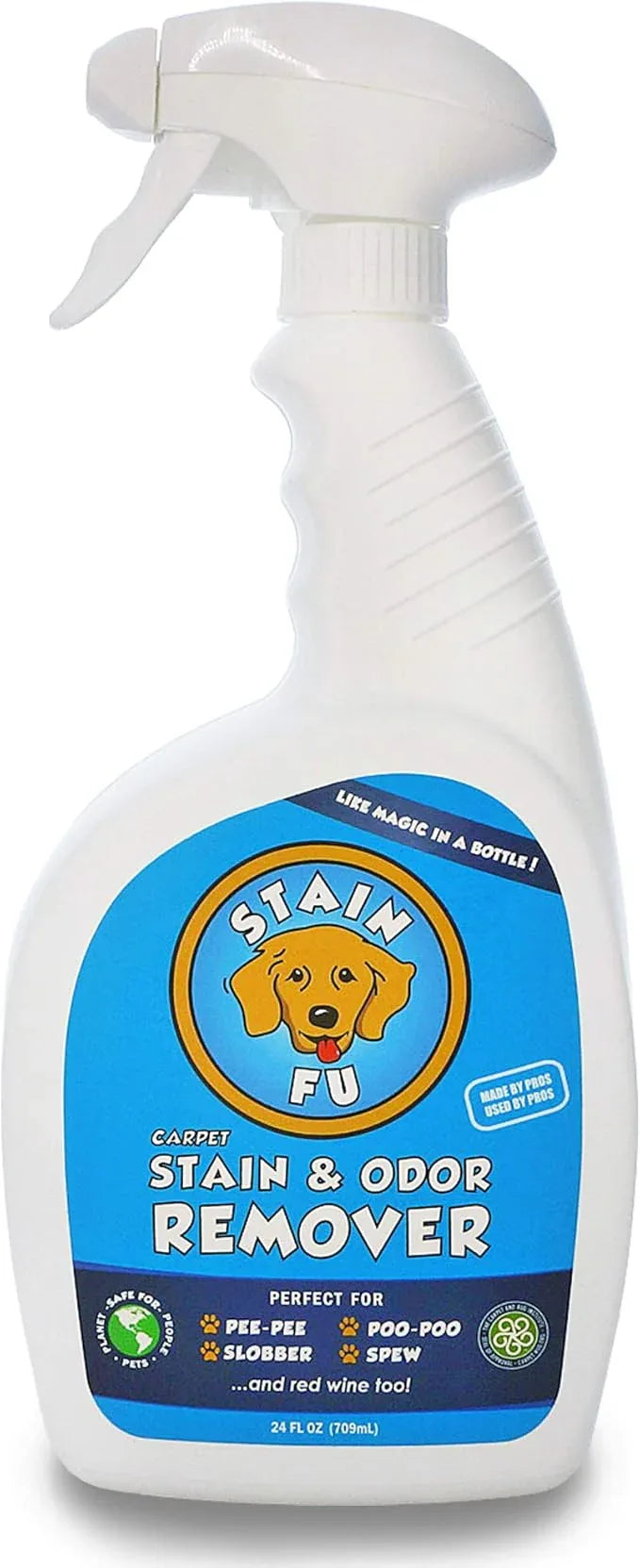 Pro Strength Carpet Odor & Stain Remover Works Like Magic in a Bottle on Tough Urine Feces Vomit and Even red Wine Too! 24 fl.oz - NeatNest