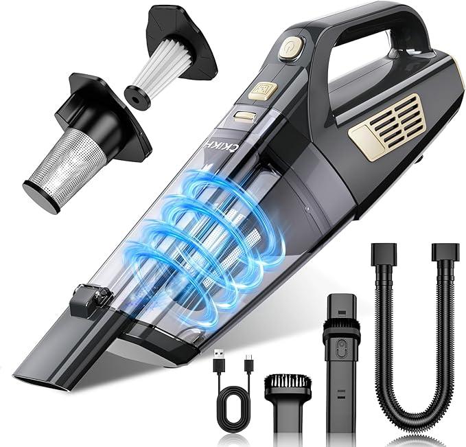 Handheld Vacuum Cordless, 15000PA Strong Suction Hand Held Car Vacuum Cleaner Portable with Multi-Nozzles & Washable Filter, Lightweight Dust Busters Rechargeable for Home, Car, Office, Pets - NeatNest