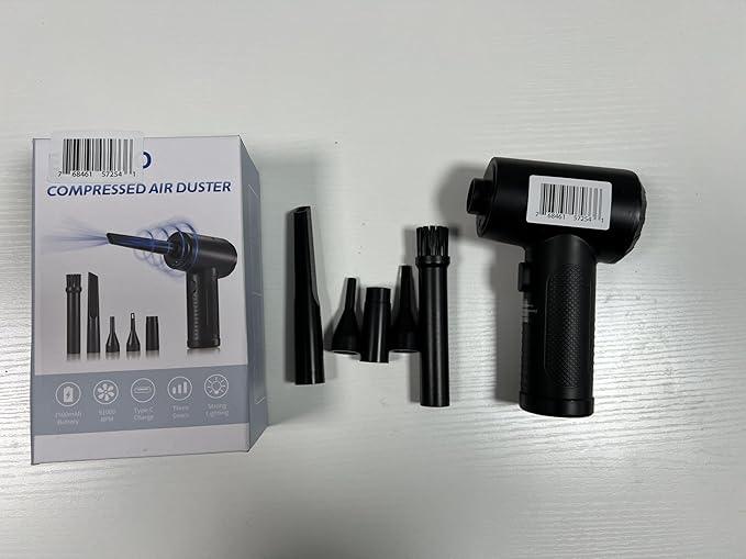 Compressed Air Duster, Keyboard Cleaner - Replace Compressed Canned Air - Portable Electric Air Duster Reusable Rechargeable Air Blower for Computer Keyboard Electronics Pet House, (91000RPM/7500mAh) - NeatNest