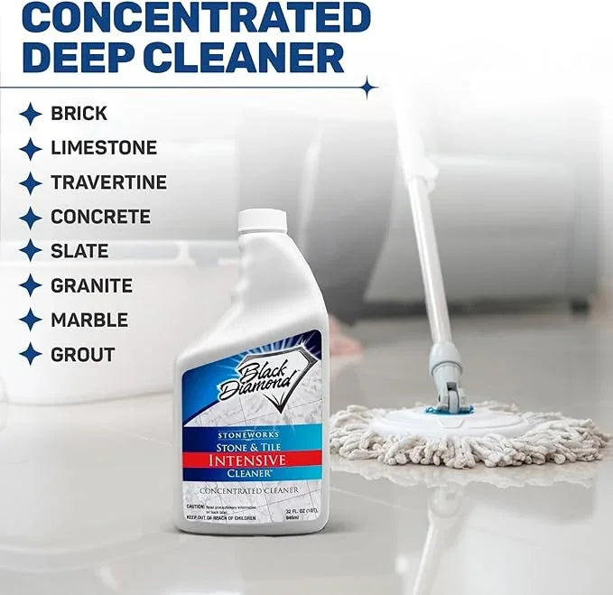 Black Diamond Stoneworks Stone & Tile Intensive Cleaner – Professional Deep Cleaner for Marble, Limestone, Travertine, Granite, Slate, Ceramic & Porcelain Tile – Acid-Free Concentrate (4-Gallons) - NeatNest